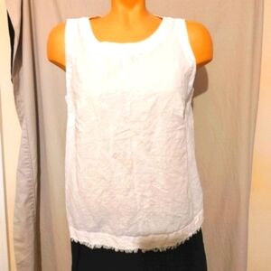 Liz claiborne white linen blend tank top